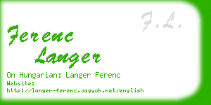 ferenc langer business card